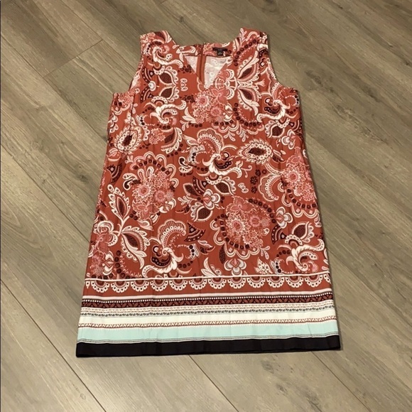 Ann Taylor Factory Mixed Jacobean Print Paisley Stripe Multicolor Shift Dress 8P - Picture 1 of 4
